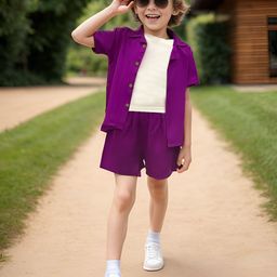 A.T.U.N. Boys Shirt Collar Short Sleeves Shirt With Short-image-90