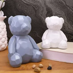 Aura White & Blue 2 Pieces Figurine Decorative Showpiece-picture-44