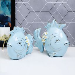 Aura Blue 2 Pieces Figurine Decorative Showpiece-picture-42