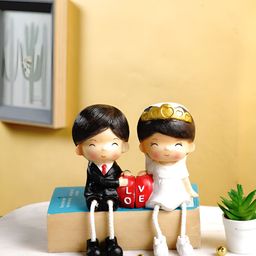 CraftVatika Black & White Romantic Love Couple Miniature Figurine Showpiece-image-6
