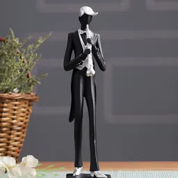 Aura Black Trumpet Musician Figurine Showpiece-image-33