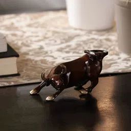 Two Moustaches Brown Bull Figurine Showpieces-image-75