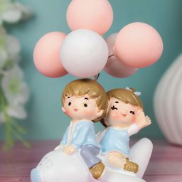 TIED RIBBONS Valentine Gift Pink & Blue Miniature Romantic Love Couple Statue Showpiece-image-70