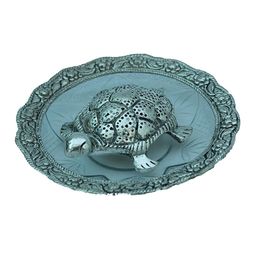 Perpetual Silver-Plated Good Luck Turtle Oxidised Showpiece-image-97