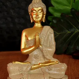 TIED RIBBONS Gold Toned Decorative Buddha Statue Idol Showpiece-image-25