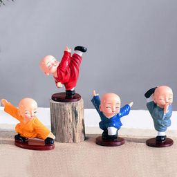 TIED RIBBONS Set of 4 Decorative Monk Buddha Statue Showpiece-46