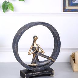Aura Brown & Grey Circle Of Life Yoga Statue Figurine Showpiece-image-28