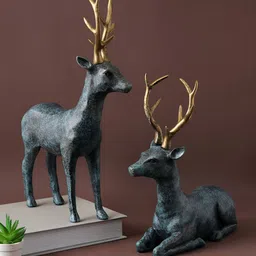 Aura Black 2 Pcs  Ceramic Figurine Showpieces-image-4