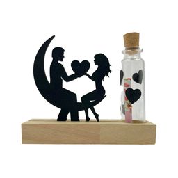 CraftVatika Black & Brown Small Wooden Figurine Valentines Couple Showpiece-image-43