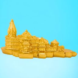 bettergiftflowers Gold-Toned Heritage Ram Mandir Replica Religious Idol Showpiece-image-2