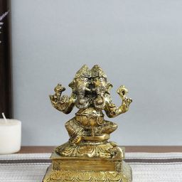 Imli Street Gold-Toned Ganesha 2 Head Showpieces-image-47
