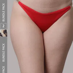 PrettyCat Women Pack of 2 Low-Rise Bikini Briefs-8