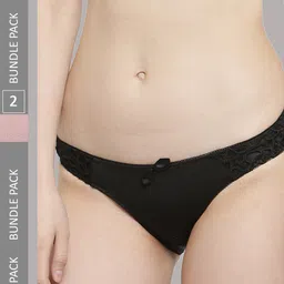PrettyCat Women Pack of 2 Low-Rise Seamless Bikini Briefs-14