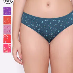 ABELINO Women Pack of 6 Printed Pure Cotton Bikini Briefs-image-52