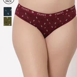 Floret Women Pack Of 3 Assorted Hipster Briefs-picture-25