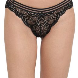 PrettyCat Women Black Self-Design Bikini Briefs-image-77