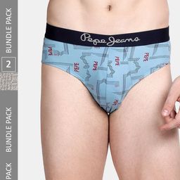 Pepe Jeans Men Pack of 2 Logo Printed Anti-Bacterial Cotton Briefs-picture-49