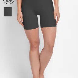 FashionRack Women Pack of 2 Black Solid Boys Shorts Briefs-picture-23