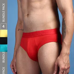 ONN Men Pack Of 4 Assorted Modal Anti-Odour Anti-Microbial Basic Briefs-12
