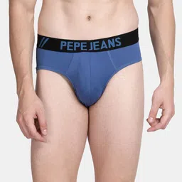 Pepe Jeans Men Blue Solid Basic Briefs-image-42