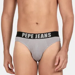 Pepe Jeans Men Grey Solid  Basic Briefs-picture-10