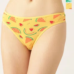 Leading Lady Women Set of 3 Printed Low Rise Thong Briefs-image-72