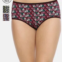 RedRose Women Plus Size Pack Of 3 Printed Pure Cotton Hipster Briefs Taruni-picture-26