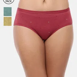 RedRose Women Pack Of 3 Printed Hipster Cotton Briefs-image-28