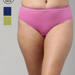 Feelings Women Pack Of 3 Assorted Cotton Hipster Briefs-image-55