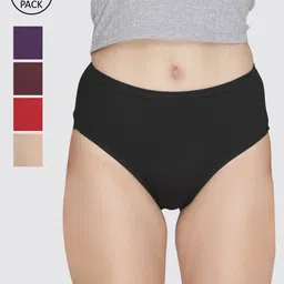 LYRA Women Pack Of 5 Assorted Pure Cotton Hipster Briefs-image-3