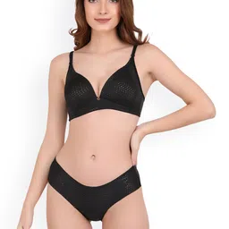CURWISH Women Black & Gold-Coloured Dotted Seamless Hipster Briefs-picture-6