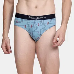 Pepe Jeans Men Blue Printed Cotton Basic Briefs-image-37