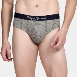 Pepe Jeans Men Grey Printed Cotton Basic Briefs-image-82