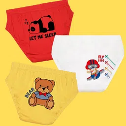 NUSYL Boys Pack of 3 Red,White,Yellow Printed Briefs-image-76