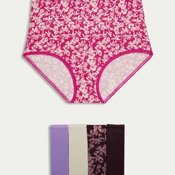 Marks & SpencerPack Of 5 Printed HighRise Basic Briefs T615105XDARK LILAC-51