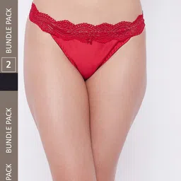 SECRETS BY ZEROKAATA  Pack of 2 Assorted Lace Thongs-picture-4