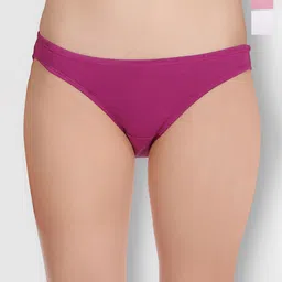 Selfcare Pack of 3 Low Rise Cotton Lycra Solid Panties Bikini Briefs Set - SN2451-image-57