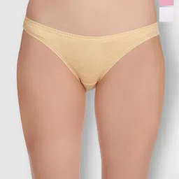 Selfcare Pack of 3 Low Rise Cotton Lycra Solid Panties Bikini Briefs Set - SN1435-picture-15