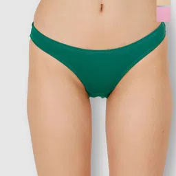 Selfcare Pack of 3 Low Rise Cotton Lycra Solid Panties Bikini Briefs Set - SN2445-51