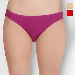 Selfcare Pack of 4 Low RIse Cotton Lycra Solid Panties Bikini Briefs Set - SN2462-image-45