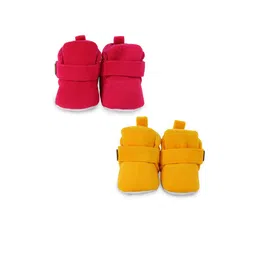 BAESD Infants Set Of 2 Anti-Skid Sole Velvet Booties-5