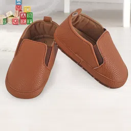Baby Moo Unisex Kids Leather Brown Slip-On Booties-image-85