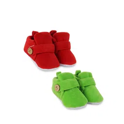 BAESD Infants Set Of 2 Anti-Skid Sole Velvet Booties-9