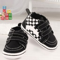 Baby Moo Infant Black & White Checkered Casual Booties-image-70