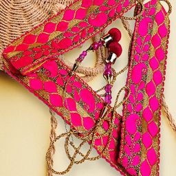 Proplady Embellished Zari Saree Waist Belt-31