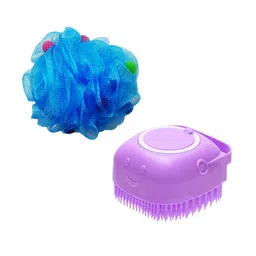 MAJESTIQUE Set of Ball Round Loofah & Silicone Brush - Assorted-11