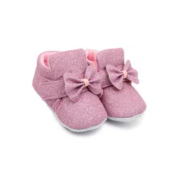 BAESD Infant Girls Embellished Bow Detail Cotton Booties-image-82