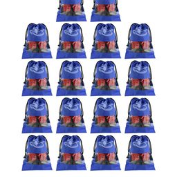 Kuber Industries Unisex Blue Printed Non-Woven 18 Pieces Travel Shoe Organisers-43