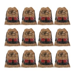 Kuber Industries Unisex Set Of 12 Beige & Black Metallic Floral Non-Woven Travel Shoe Organisers-6