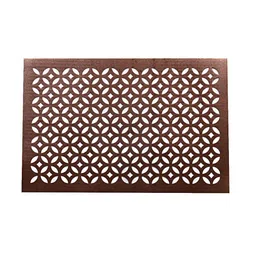 Kuber Industries Set of 6 Copper-Toned Geometric Pattern Soft Leather Dining Table Mats image 3